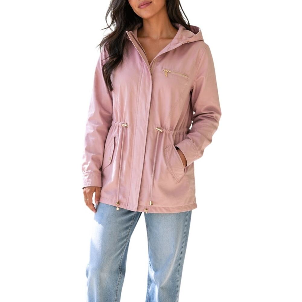 Jason Maxwell Blush Pink Utility Jacket Cinched Waist NWT S